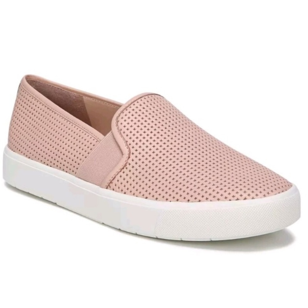 Vince Blair pink leather perforated slip on sneakers Sz 9